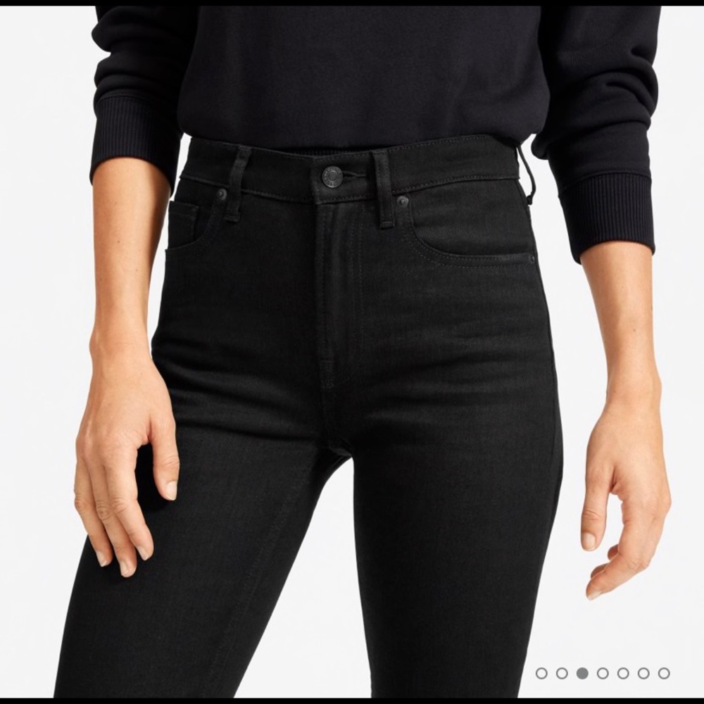 Everlane high rise skinny jeans black 28 tall